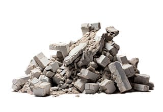 A pile of broken concrete