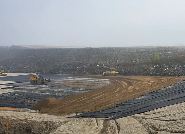 Landfill cell construction