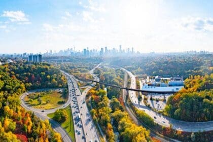 Don Valley Park and Lower Don River Trail, Toronto, Canada.